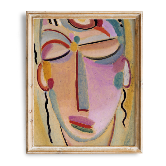 Vintage Abstract Portrait Art Print  | Yoga Wall Art -LAST ONE!