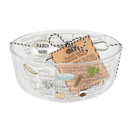 Mud Pie Ranch Dressing Glass Tidbit Bowl Set