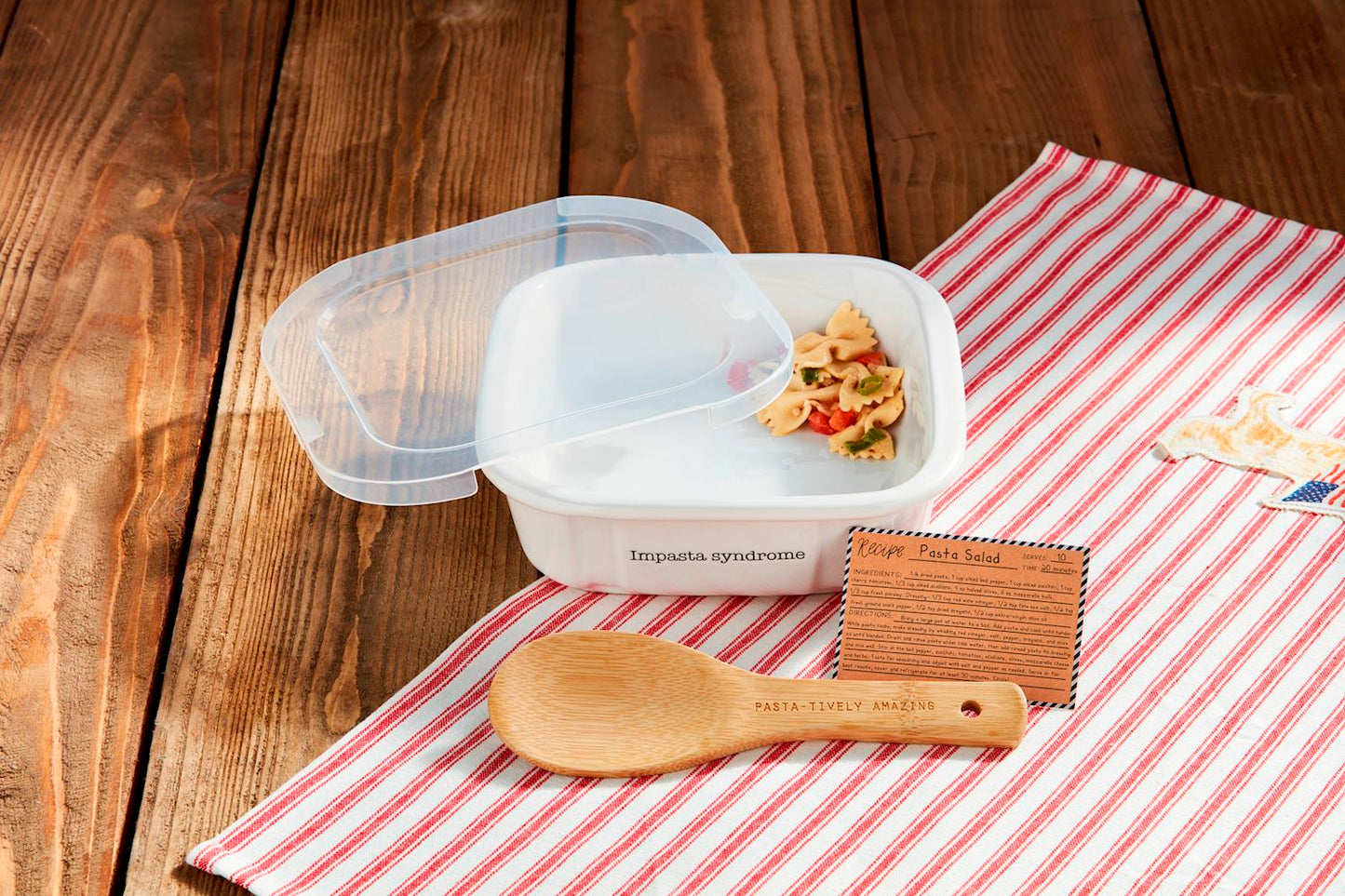 Mud Pie Pasta Salad Lidded Dish Set