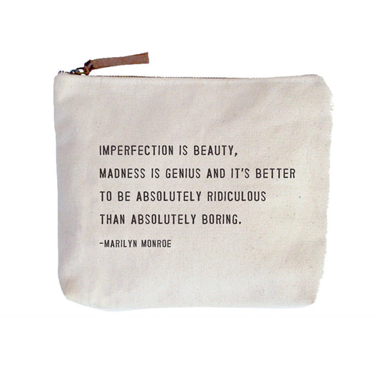 Imperfection Is Beauty Canvas Zip Bag