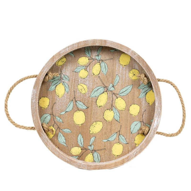 Round Wooden Lemon Tray