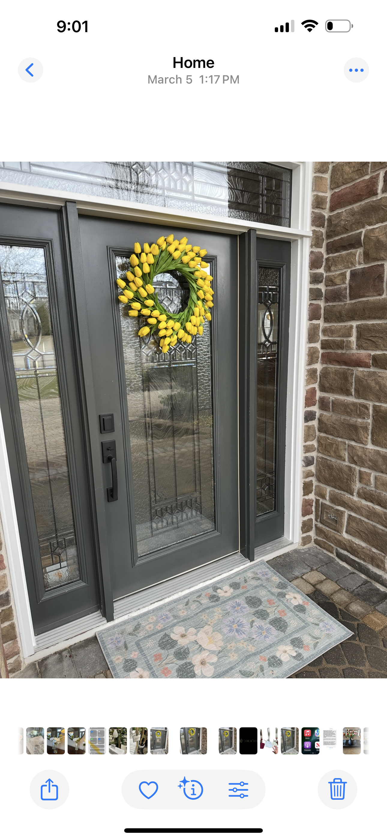 22 Inch Yellow Real Touch Mini Tulip Wreath