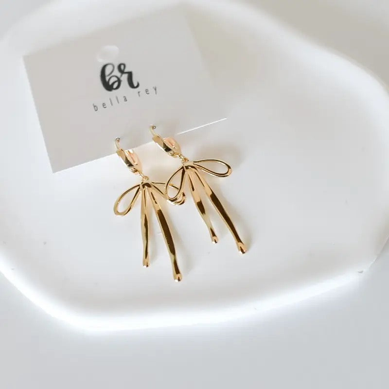 Daisy Bow Hoop Earrings