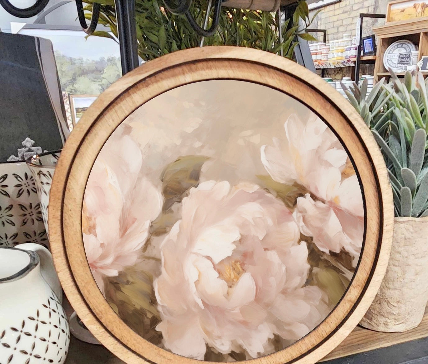 8" Round Peony Art
