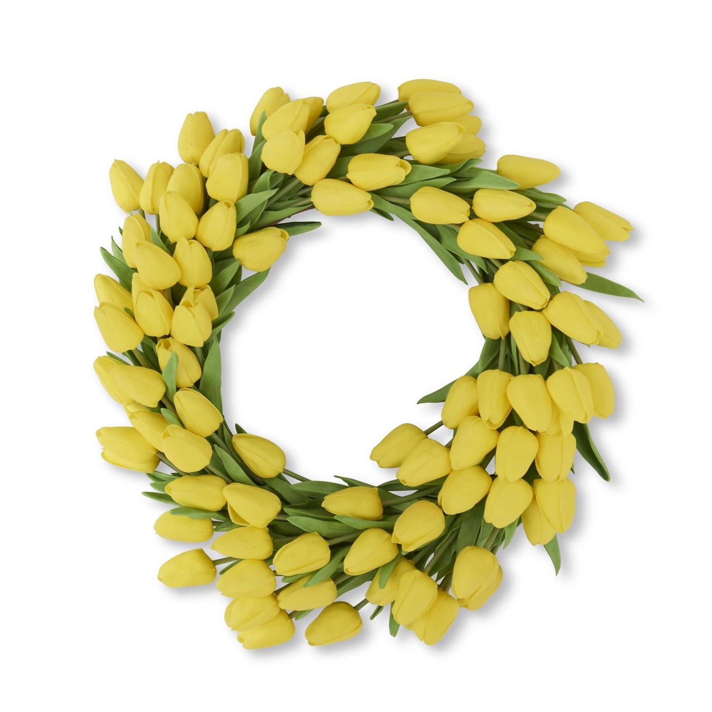 22 Inch Yellow Real Touch Mini Tulip Wreath