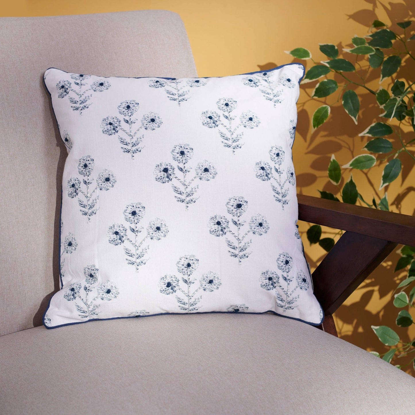 Indigo Floral Pillow