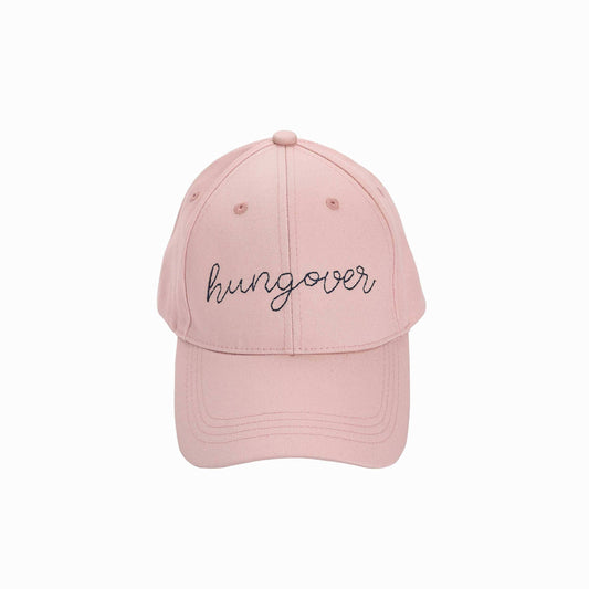 Cotton Pink Hungover Embroidered Hat