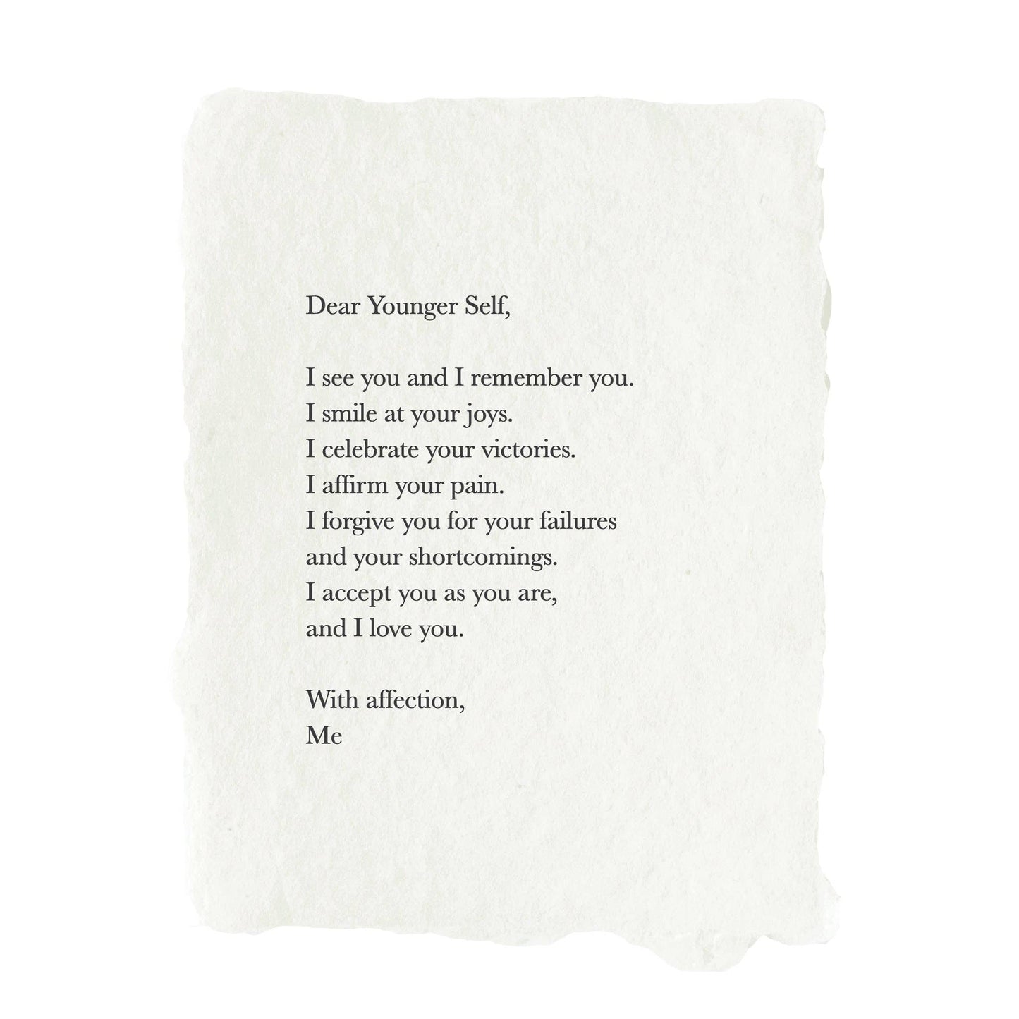 Dear Younger Self mini art print / card