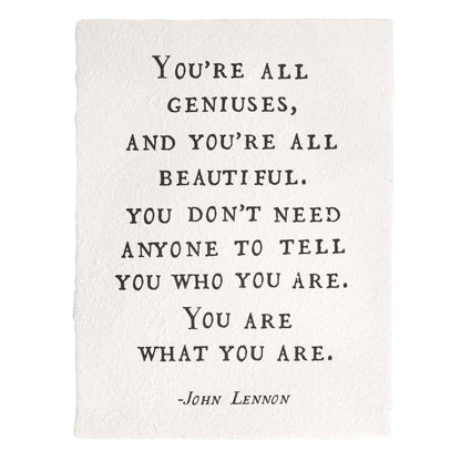 You're All Geniuses  Handmade Paper Print - 12"x16"