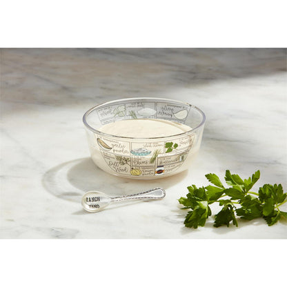 Mud Pie Ranch Dressing Glass Tidbit Bowl Set