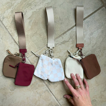 Dual Pouch Wristlet In New Nuetrals
