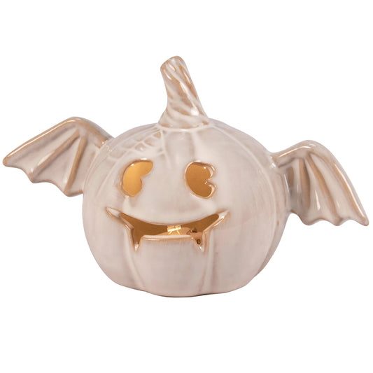 Lighted Pumpkin Bat Figurine