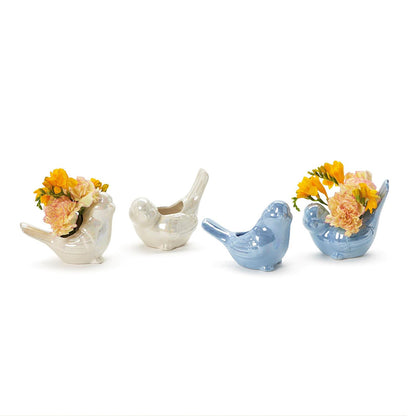 Iridescent Bird Planter Set
