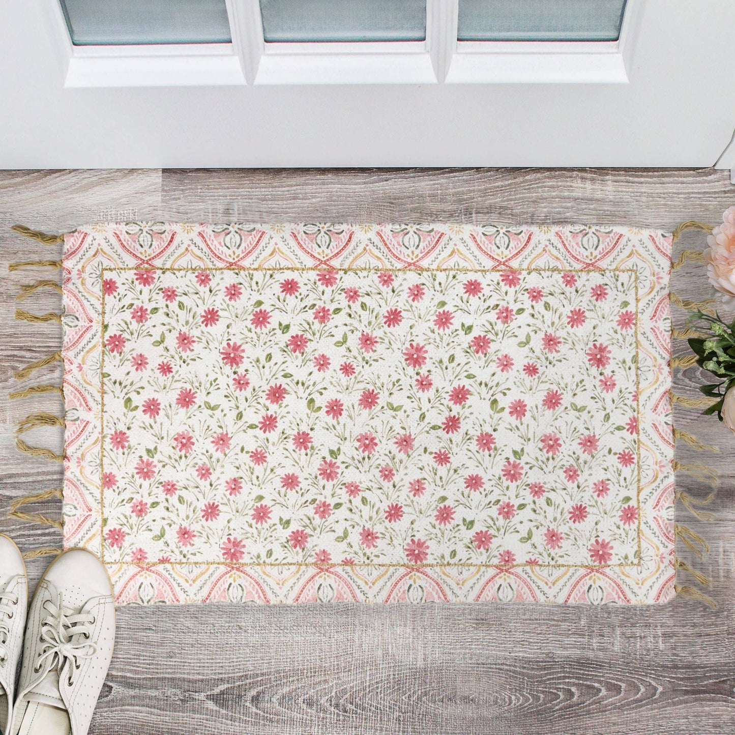 Pink Floral Rug - LAST ONE