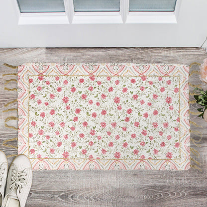 Pink Floral Rug - LAST ONE