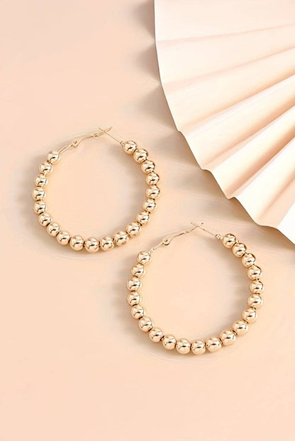 Gold Beads Hoop Earrings
