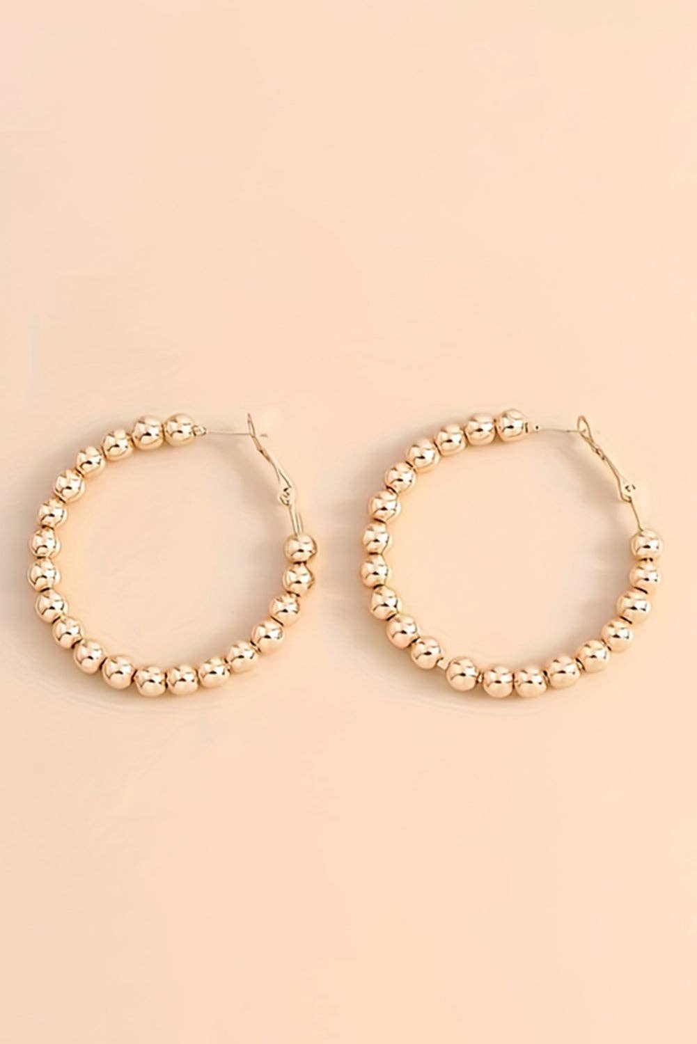 Gold Beads Hoop Earrings