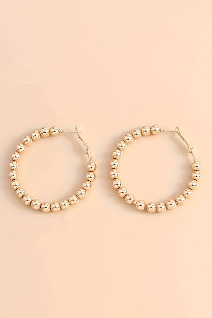 Gold Beads Hoop Earrings
