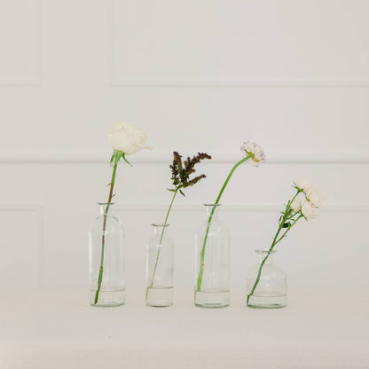 Set of 4 Pink/Purple Flower Décor Vases