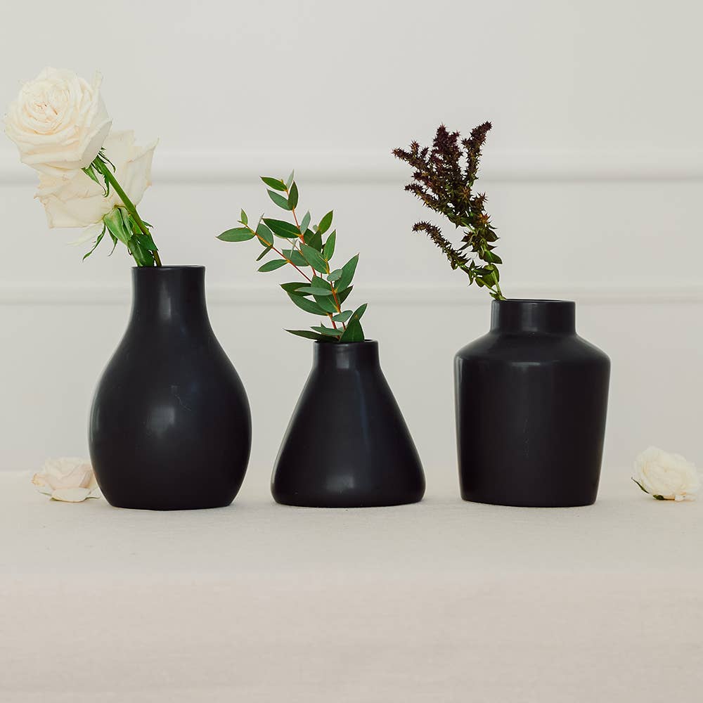 Black Clay Table Vase