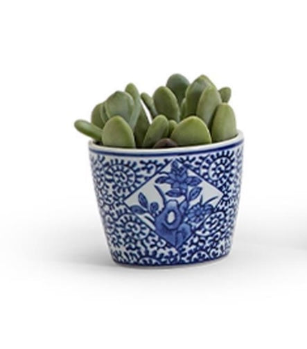 Hand Painted Blue Cachpot