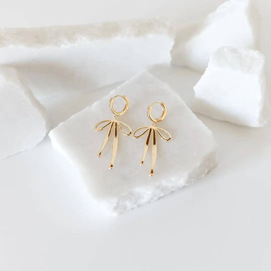 Daisy Bow Hoop Earrings