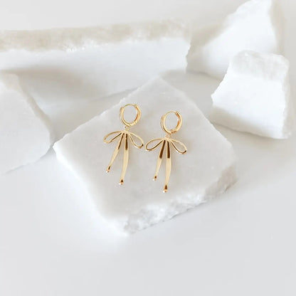 Daisy Bow Hoop Earrings
