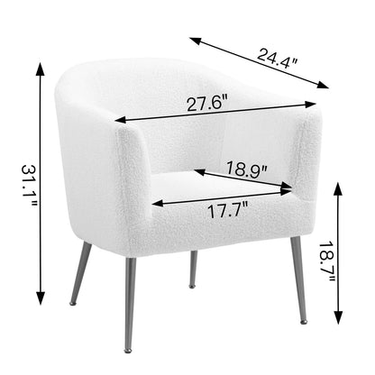 Pre-Order Ayami White Bouchle Accent Chair