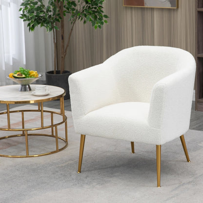 Pre-Order Ayami White Bouchle Accent Chair