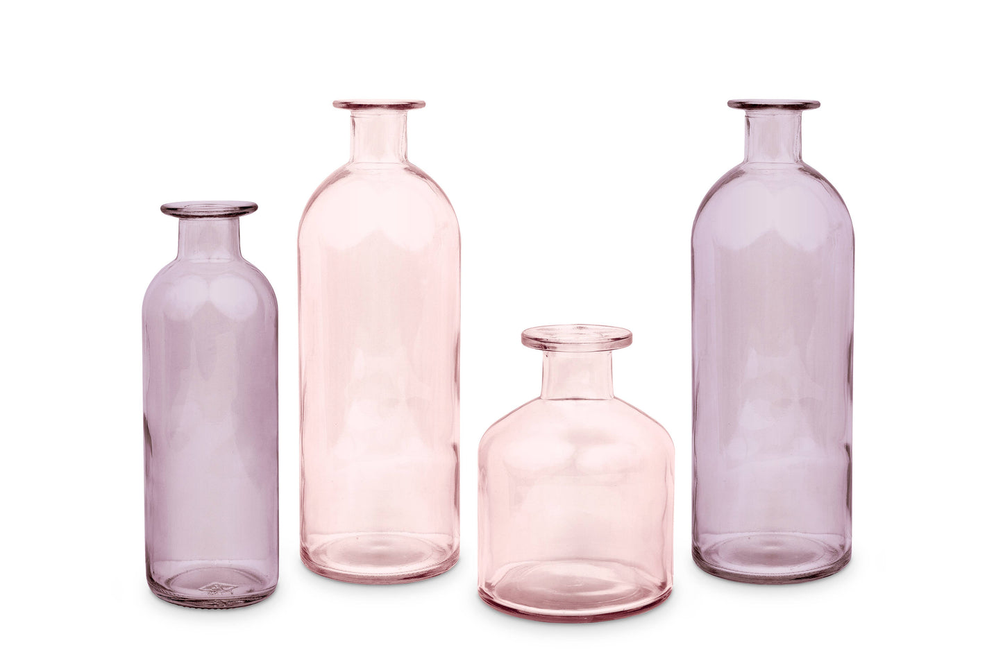 Set of 4 Pink/Purple Flower Décor Vases