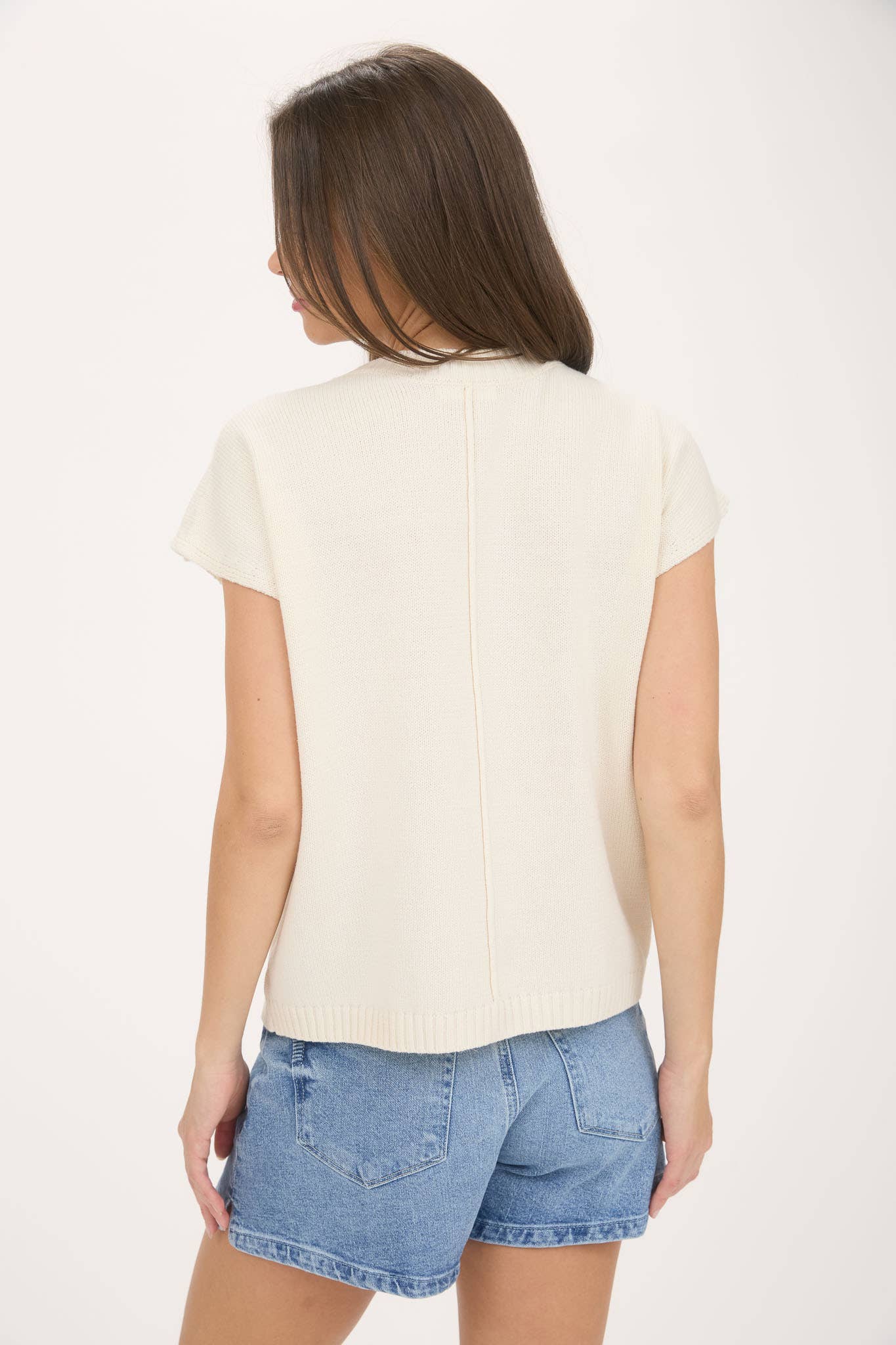 MIMOSA PLEASE SHORT SLEEVE PULLOVER SWEATER