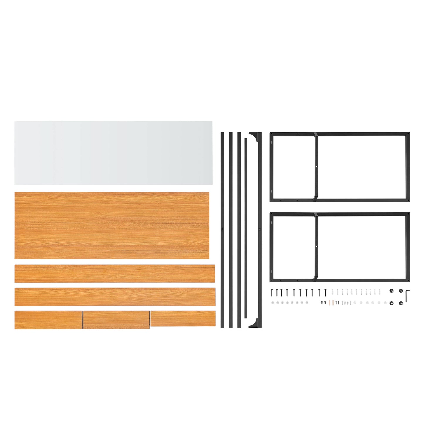 Saarinen Glass Display Rectangle Console Table - Golden Oak