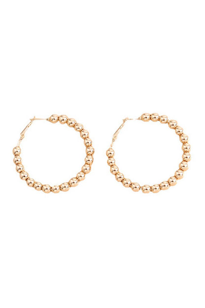 Gold Beads Hoop Earrings